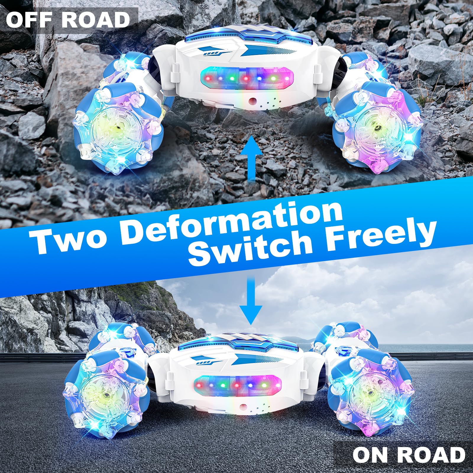 PTINTYE Gesture Sensing RC Stunt Car - 2.4GHz 4WD Remote Control Car, 360° Rotating Hand Controlled RC Car with Lights Music, RC Cars for Kids Boys Toy Gift Age 6 7 8 9 10 11 12 yr