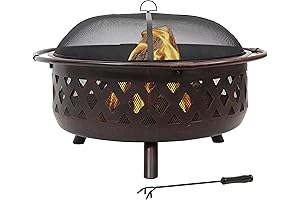 Sunnydaze 36-Inch Bronze Crossweave Rustic Fire Pit