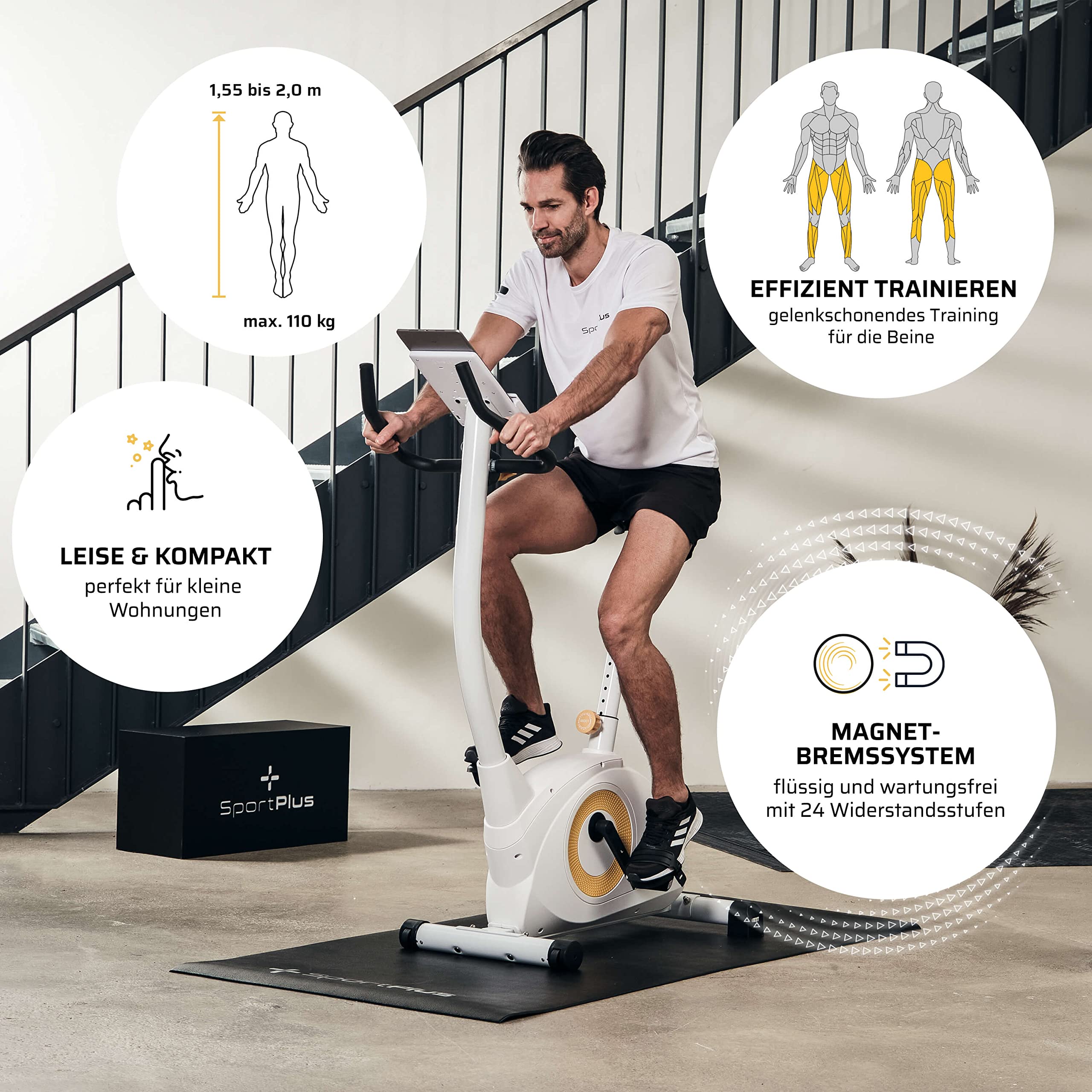 SportPlus COMPACT Heimtrainer Fahrrad