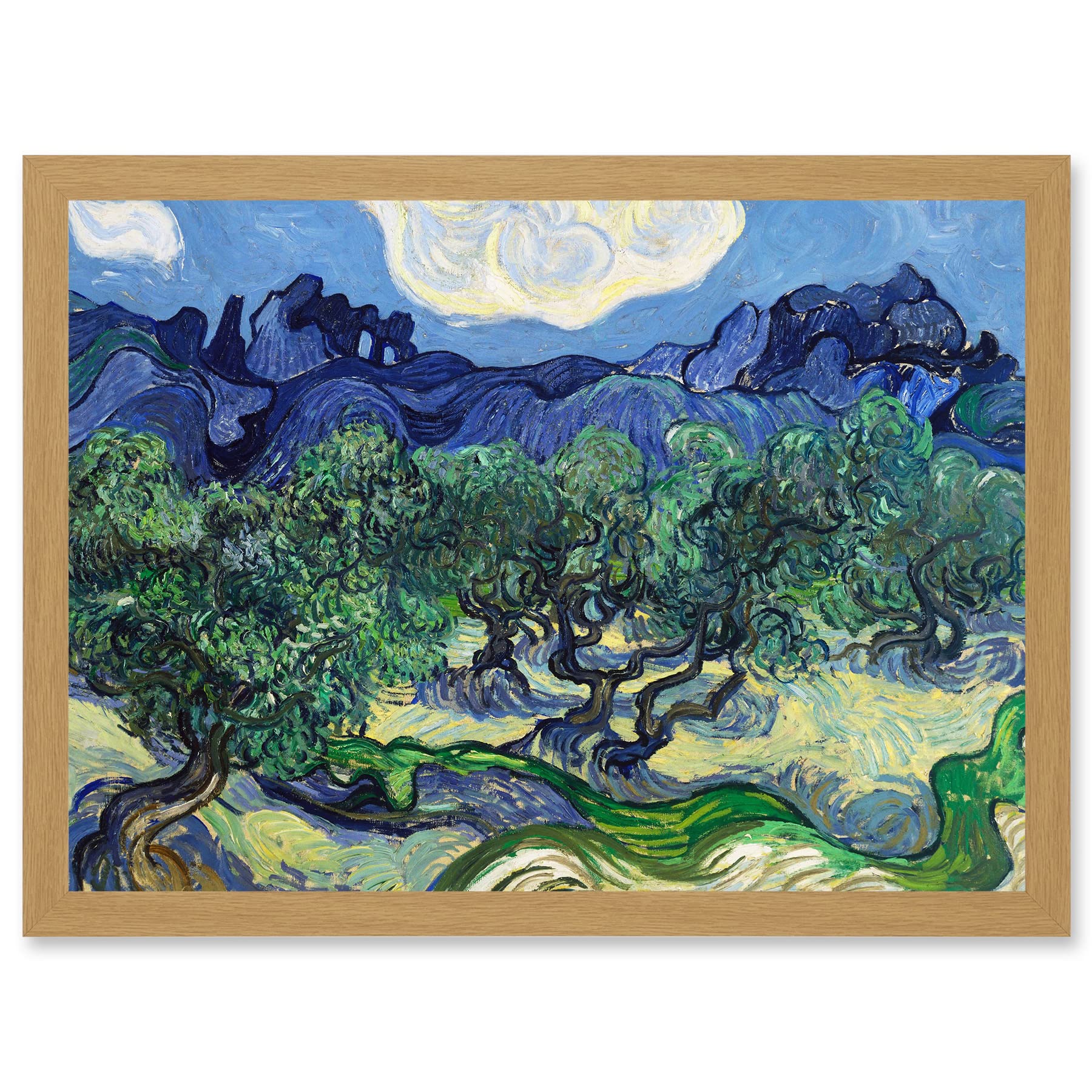 Artery8 Vincent Van Gogh The Olive Trees Painting Artwork Framed Wall Art Print A4
