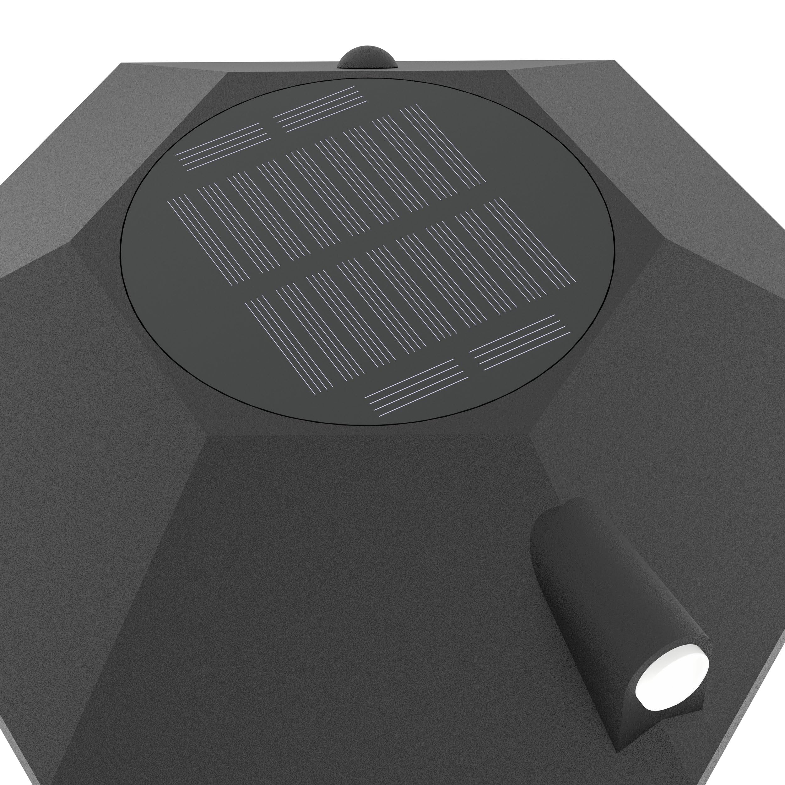 EGLO Solar Wandleuchte außen Prietta, 800 Lumen | Outdoor Solarlampe mit Bewegungsmelder, LED Außenlampe Vintage, Kunststoff in Schwarz mit Glas, warmweiß, IP44