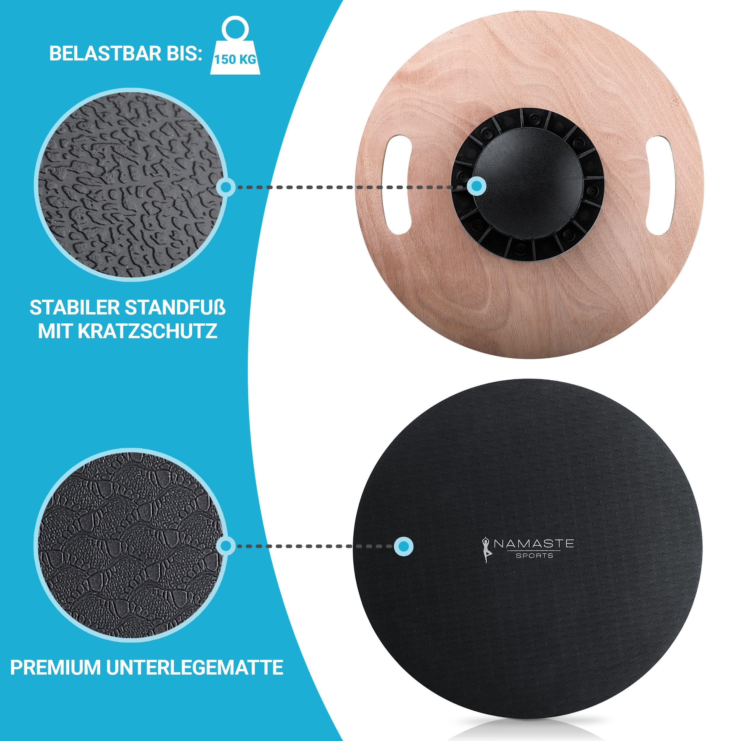 Balance Board - Rutschfester Gleichgewichtstrainer zur Verbesserung der Balance I Wackelbrett für Ganzkörpertraining I Balance Board für Erwachsene, Jugendliche & Kinder