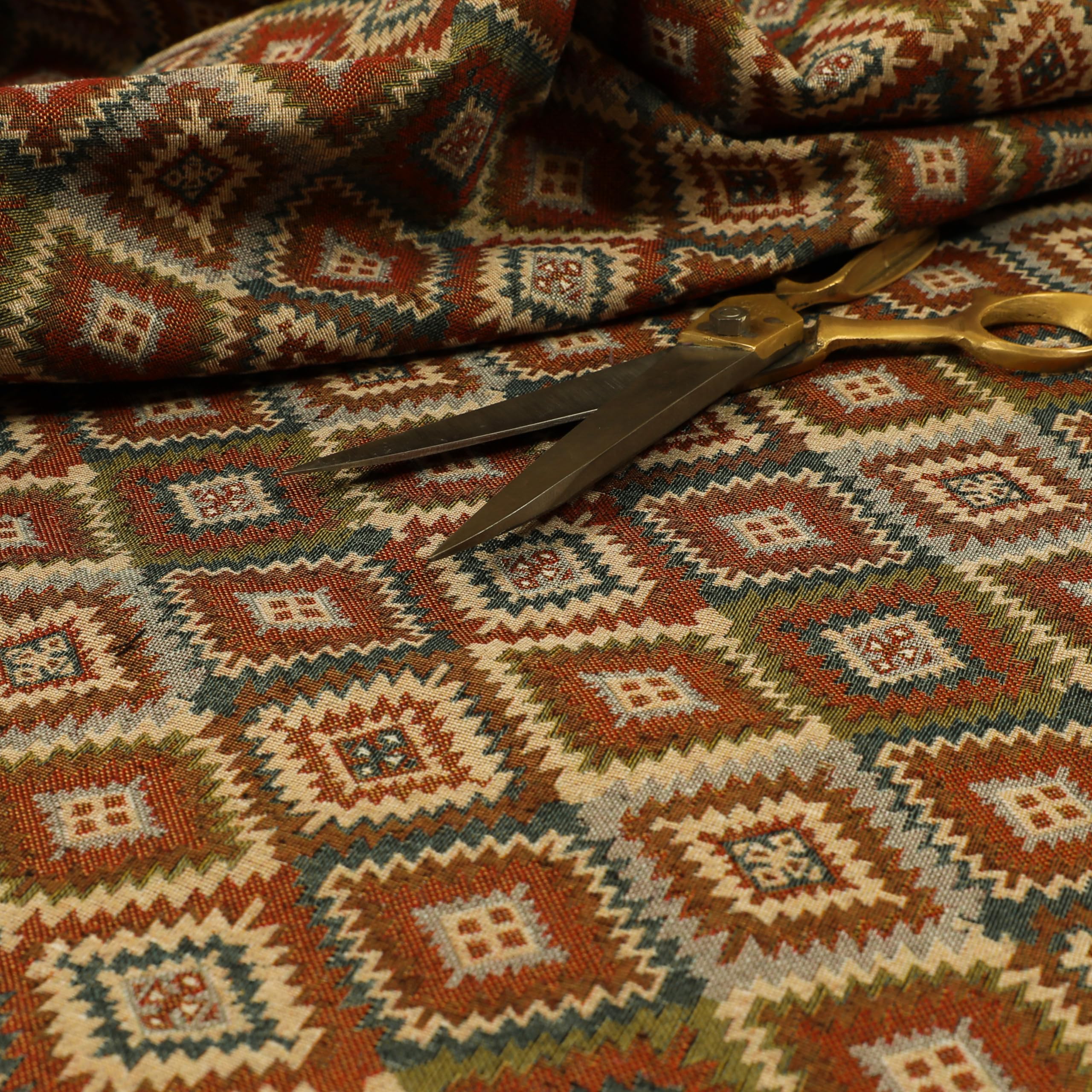 Redbrick Mill Fabrics Flame Retardant Mexican Tetris Aztec Geometric Pattern Colourful Jacquard Upholstery Fabrics (Per Metre) — image 1