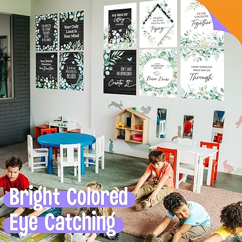 Miniatura 6 de 15 pósteres inspiradores, impermeables y resistentes a desgarros, decoración gruesa motivacional con película de PET para jardín de infantes,