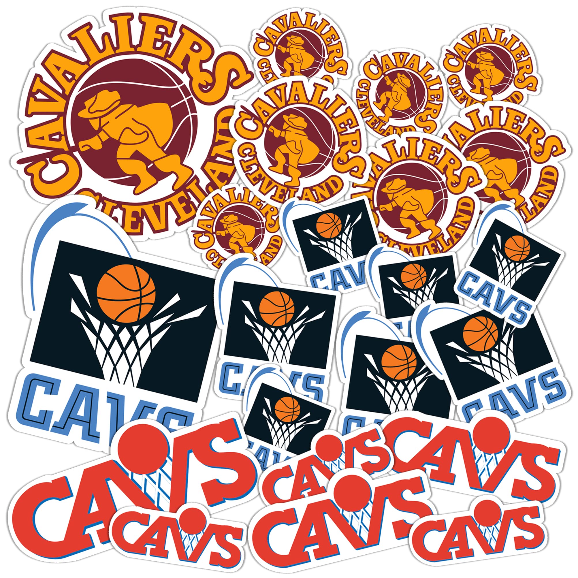 Desert Cactus Cleveland Cavaliers Sticker NBA Officially Licensed Vinyl Decal Laptop Water Bottle Car Scrapbook Sheet (Vintage Sheet)
