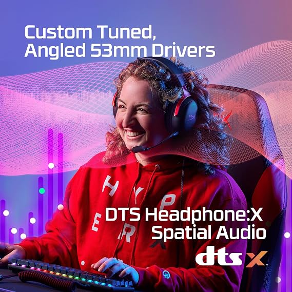 HyperX Cloud III Wired Gaming Headset, PC, PS5, Xbox Series X|S, Angled 53mm Drivers, Spatial Audio, Memory Foam, Durable Frame, Ultra-Clear 10mm Mic, USB-C, USB-A, 3.5mm Black/Red