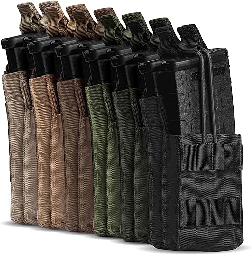 Vista 8 de Tacticon Rifle Mag Stacker Pouch Compañía propiedad de veteranos de combate Bolsas tácticas Molle Single Double Triple Open-Top [Coyote Brown]
