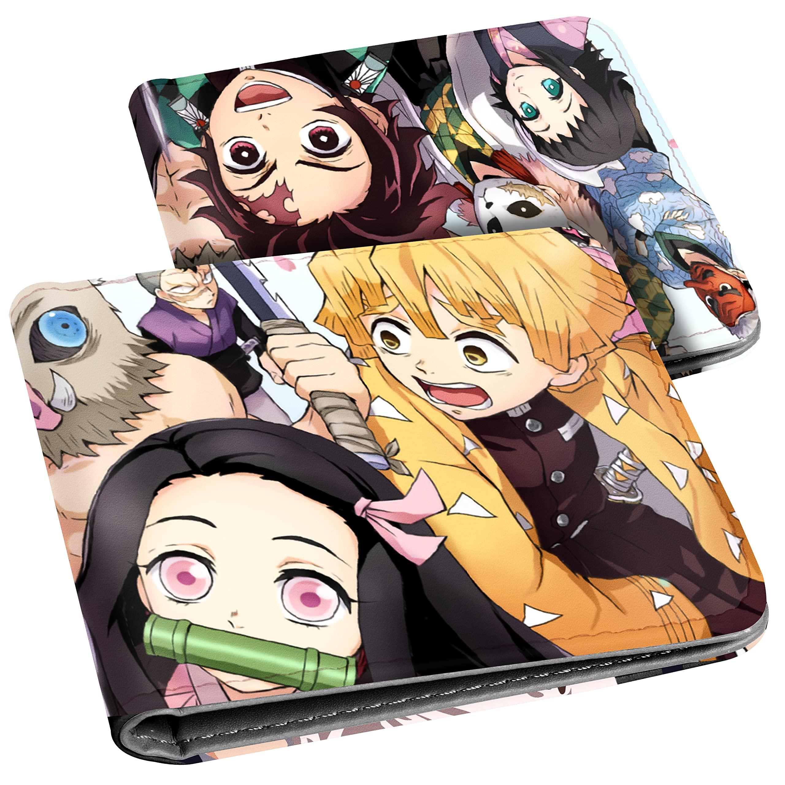 ToyumaLeather Wallet for Teen Boys Kids Purse Credit ID Card Cute Cartoon Kawaii Anime Cool Aesthetic Slim Bifold Small Coin Purses for Youth Men Minimalist Wallet, Two Girls