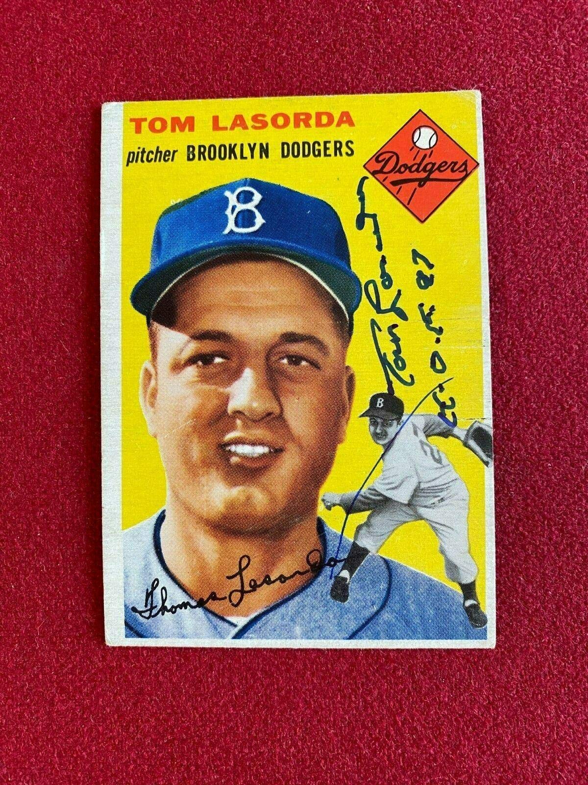 1954, Tommy Lasorda,"Autographed" (JSA)"TOPPS" Rookie Card (Scarce/Vintage)  - Baseball Slabbed Autographed Cards at Amazon's Sports Collectibles Store