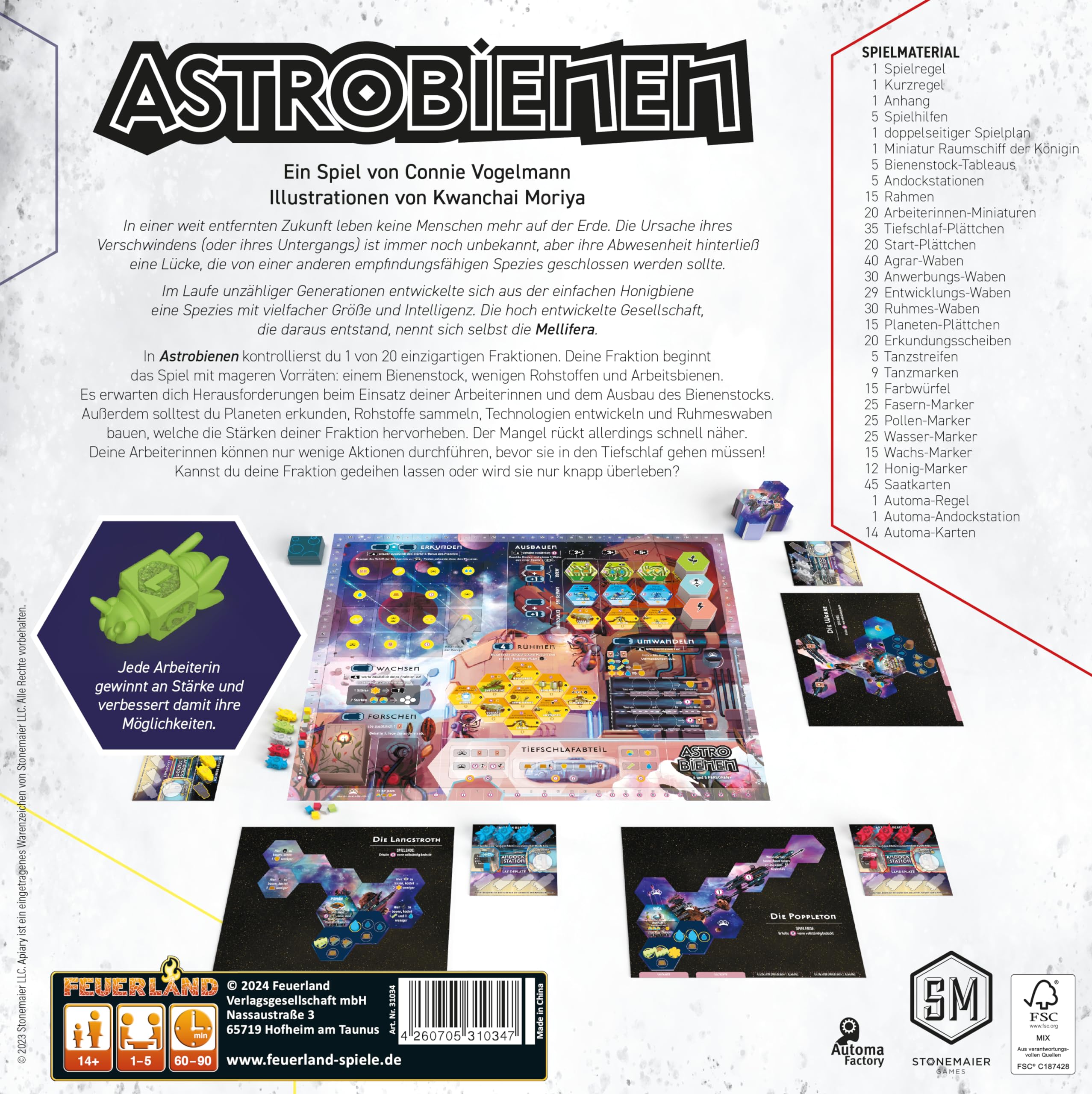 Feuerland: Astrobienen | Kennerspiel für 1-5 Personen ab 14 Jahre | Gesellschaftsspiel, Aufbauspiel, Worker Placement mit mehreren Twists, Engine Builder, Bienen im Weltraum