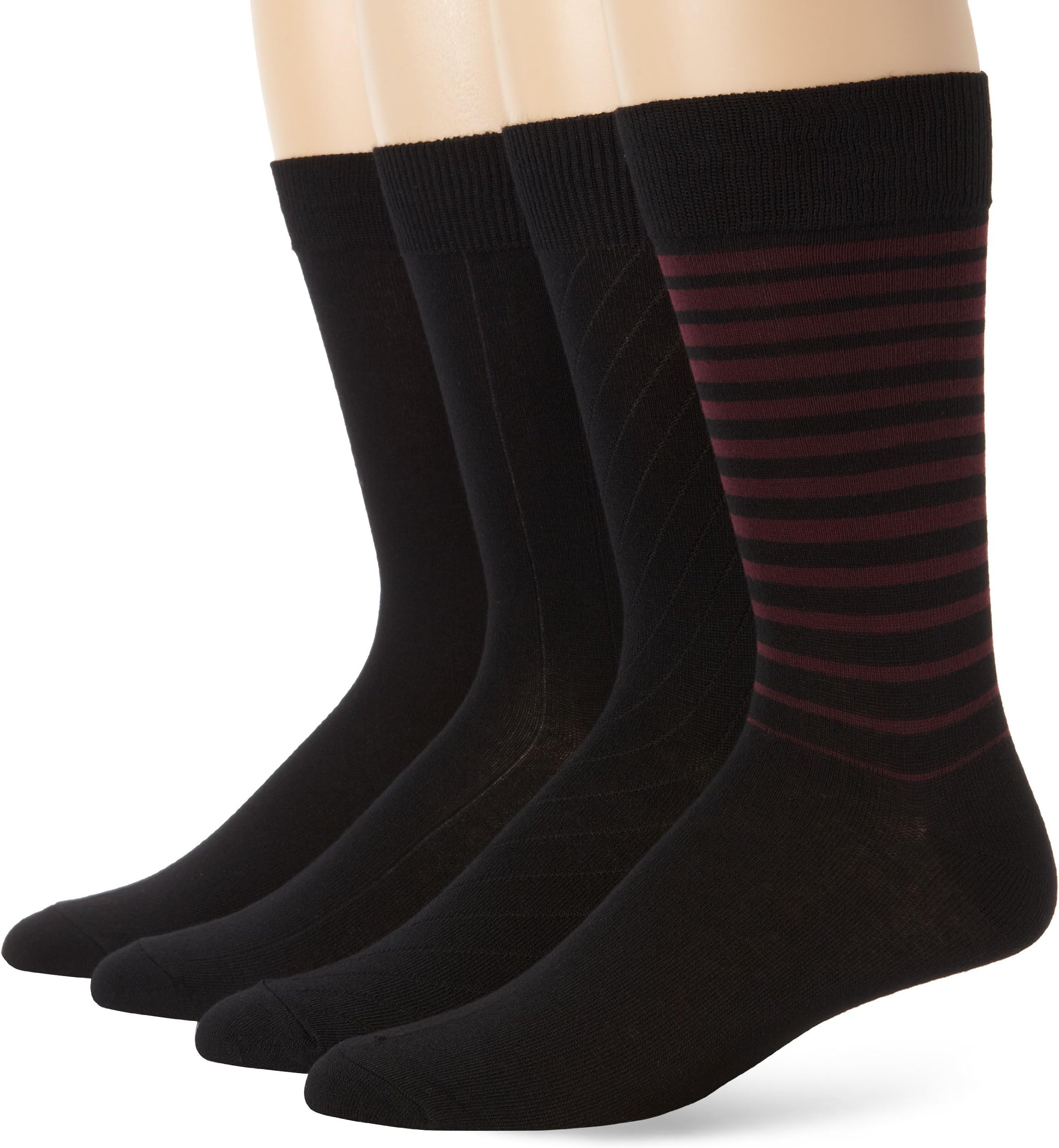 Van Heusen Men's 4-Pack Assorted Black Dress Socks
