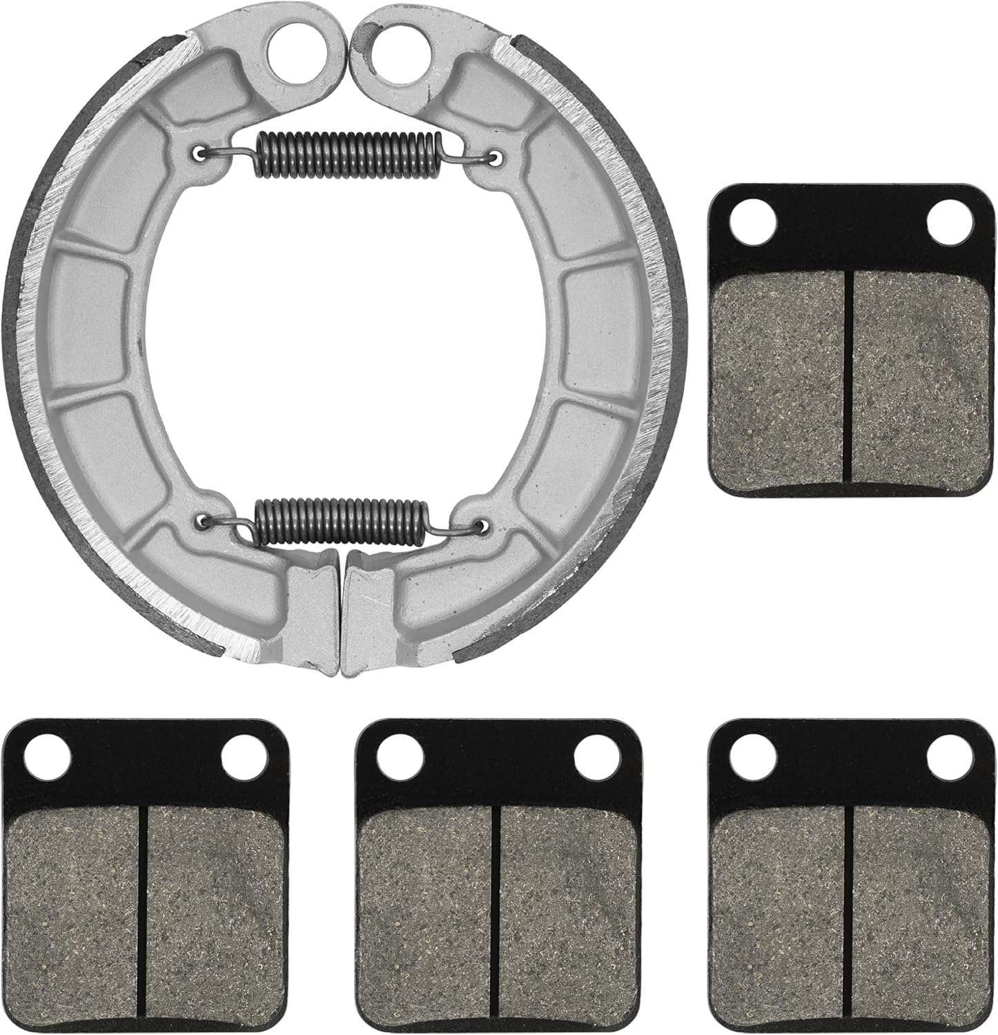 Caltric Front Brake Pads & Rear Shoes Compatible with Kawasaki Kvf400 Kvf-400 Prairie 400 1998-2002