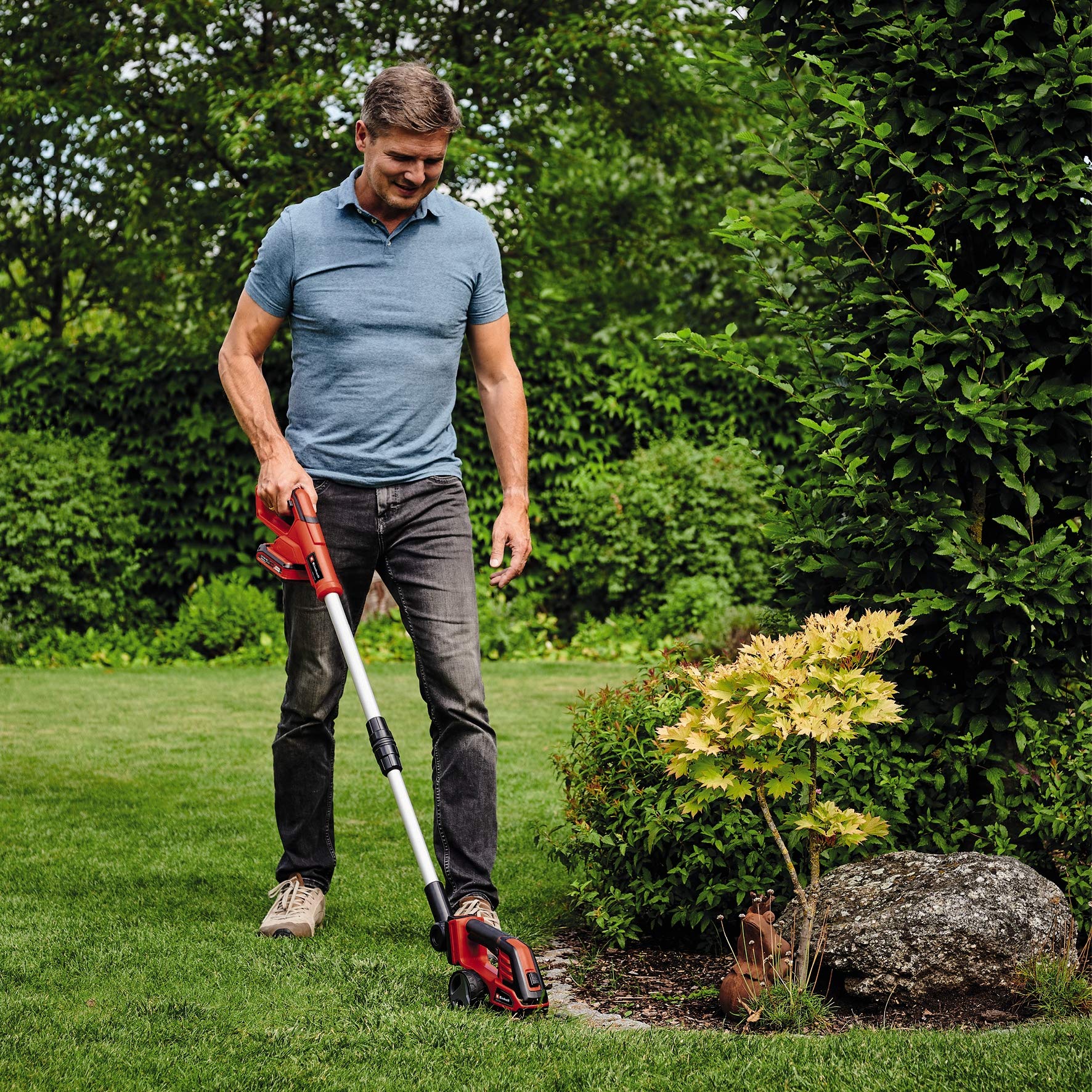 Einhell Li T-Solo Power X-Change - Tijeras para césped y arbustos (Li-Ion, 18 V, Mango telescópico, Hoja de Corte de 100 mm, 200 mm, sin batería ni Cargador)
