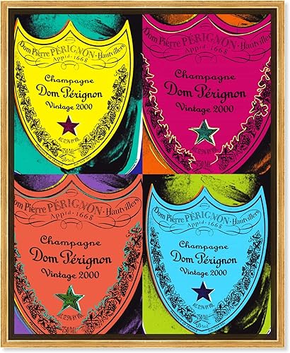 The Oliver Gal Artist Co. Moderno 20.0 x 24.0 pulgadas, Pop Art Champagne, lienzo decorativo para pared, sala de estar Warholesque Dom P, rosa