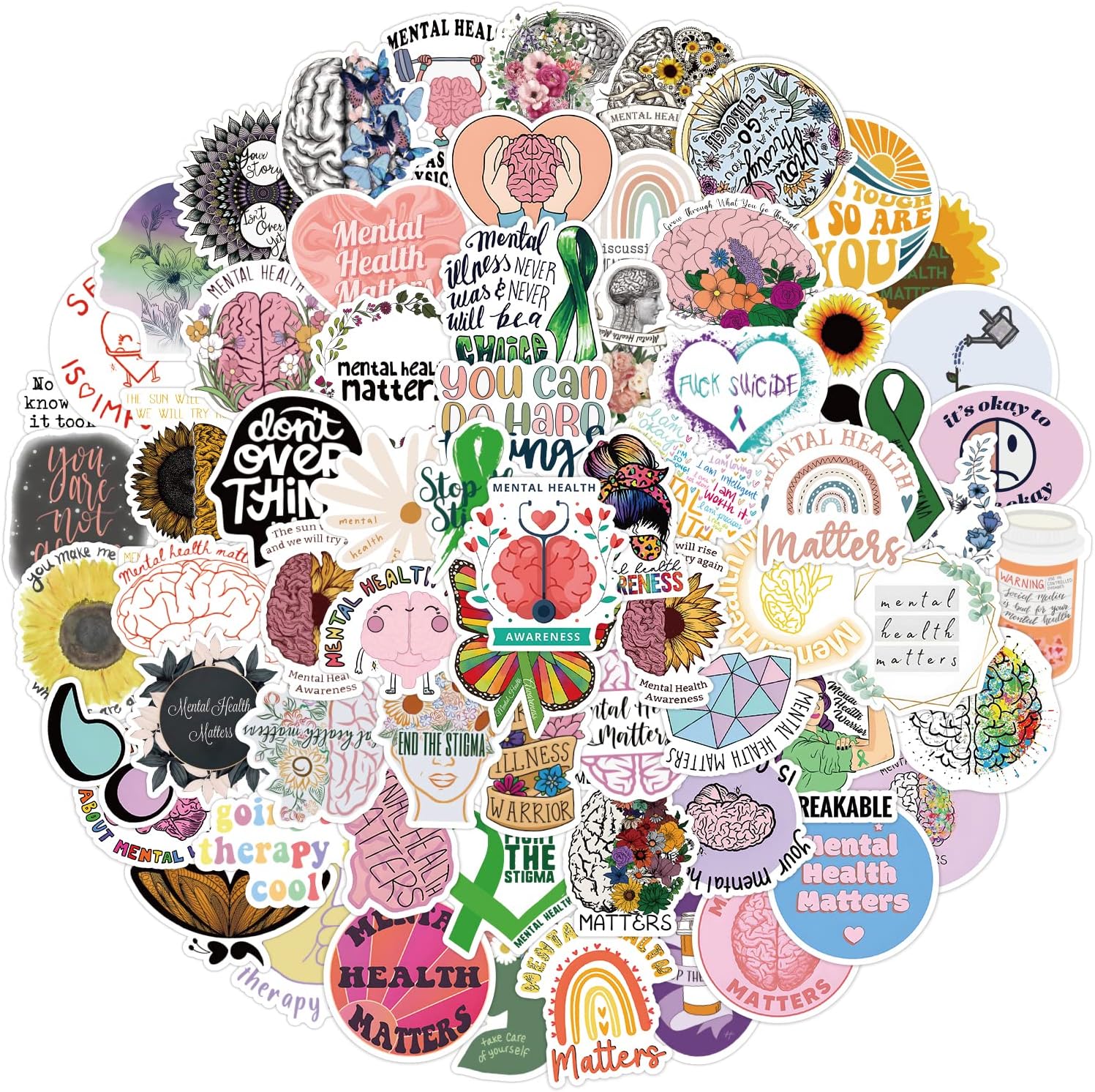 144 Mental Health Awareness 30mm Stickers for Nurses, School Teachers ...