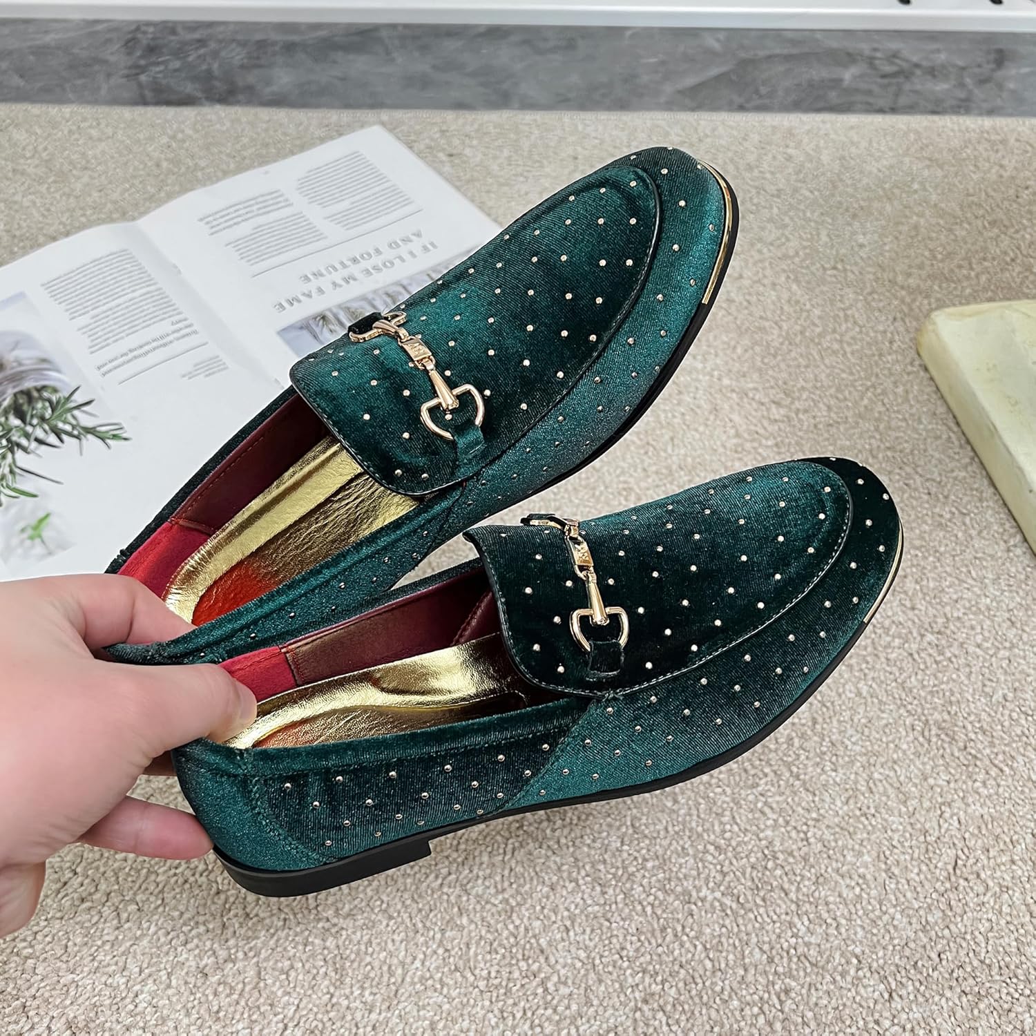 LCQL Men's Luxury Velvet Penny Loafer Shoes Noble Slip-on Suede Loafers Smoking Slippers Plus Size 7-13 - Image 6