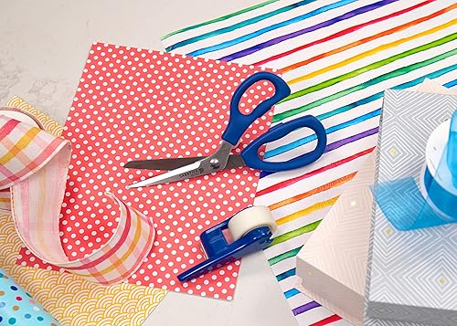 Miniatura 2 de Sabatier Tijeras multiusos 2 en 1, tijeras de envoltura de regalo con cubierta de hoja dispensadora de cinta extraíble, tijeras multiusos de acero