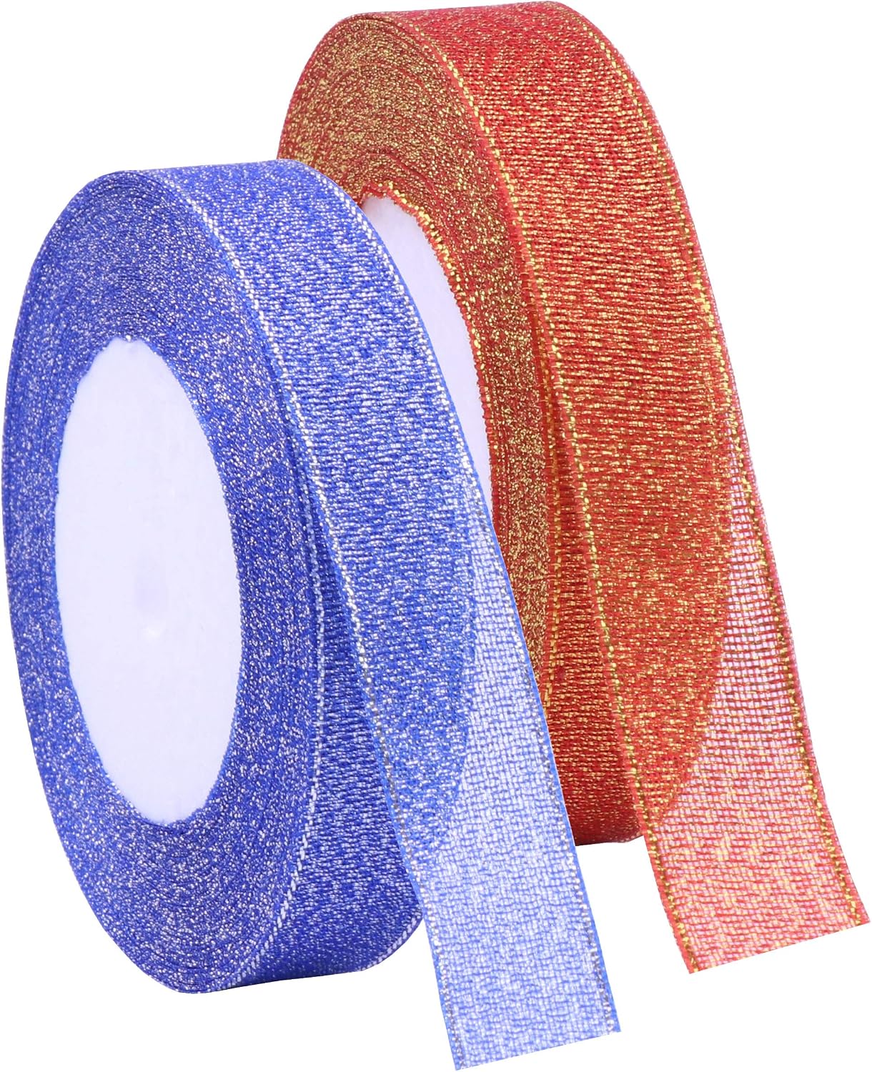 YAKA 3/4 inch 50 Yards Ribbon Shimmer Sheer Organza Ribbon for Craft Bow Party Decoration Packing Ribbons 2 Rolls (Pink and Purple, 3/4 inch(20mm)) image 5