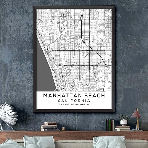Miniatura 2 de Mapa de Manhattan Beach, California, Light 2 (16x20)