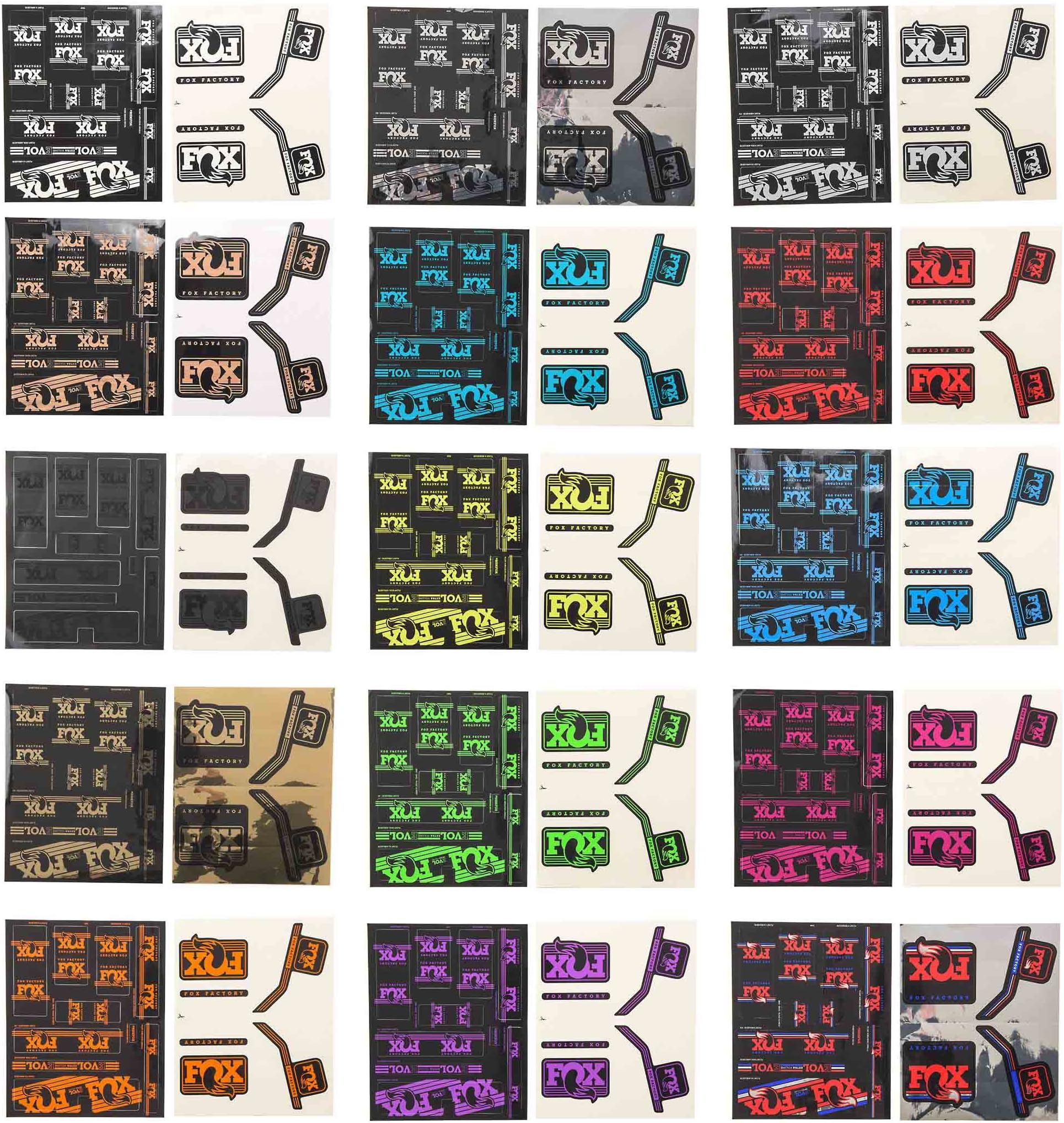 Fox Racing Shox Sticker Sheet Heritage 2016 Fork/Shock Absorber Green