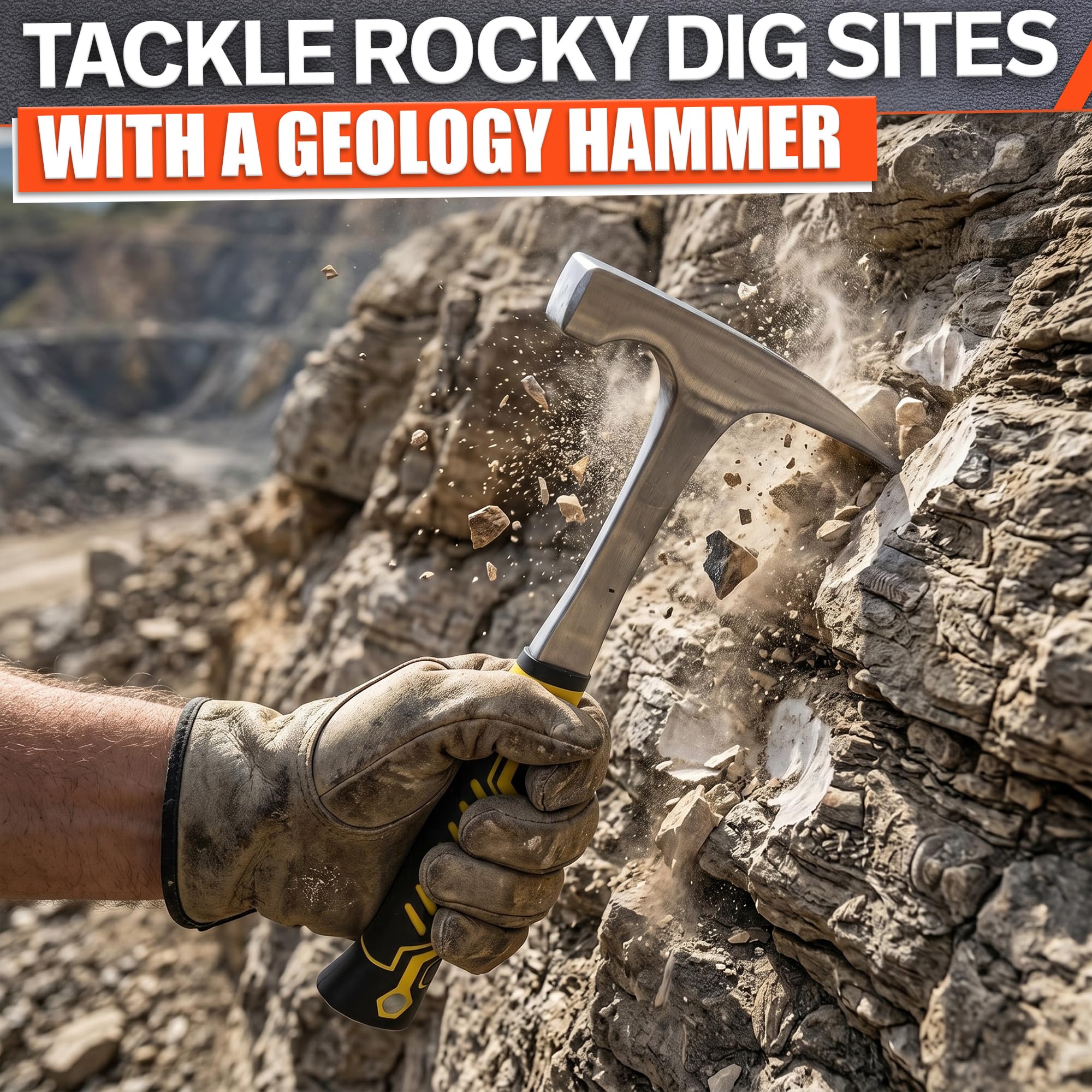 LEGLO Small Rock Hammer - 20oz Forged Steel -7
