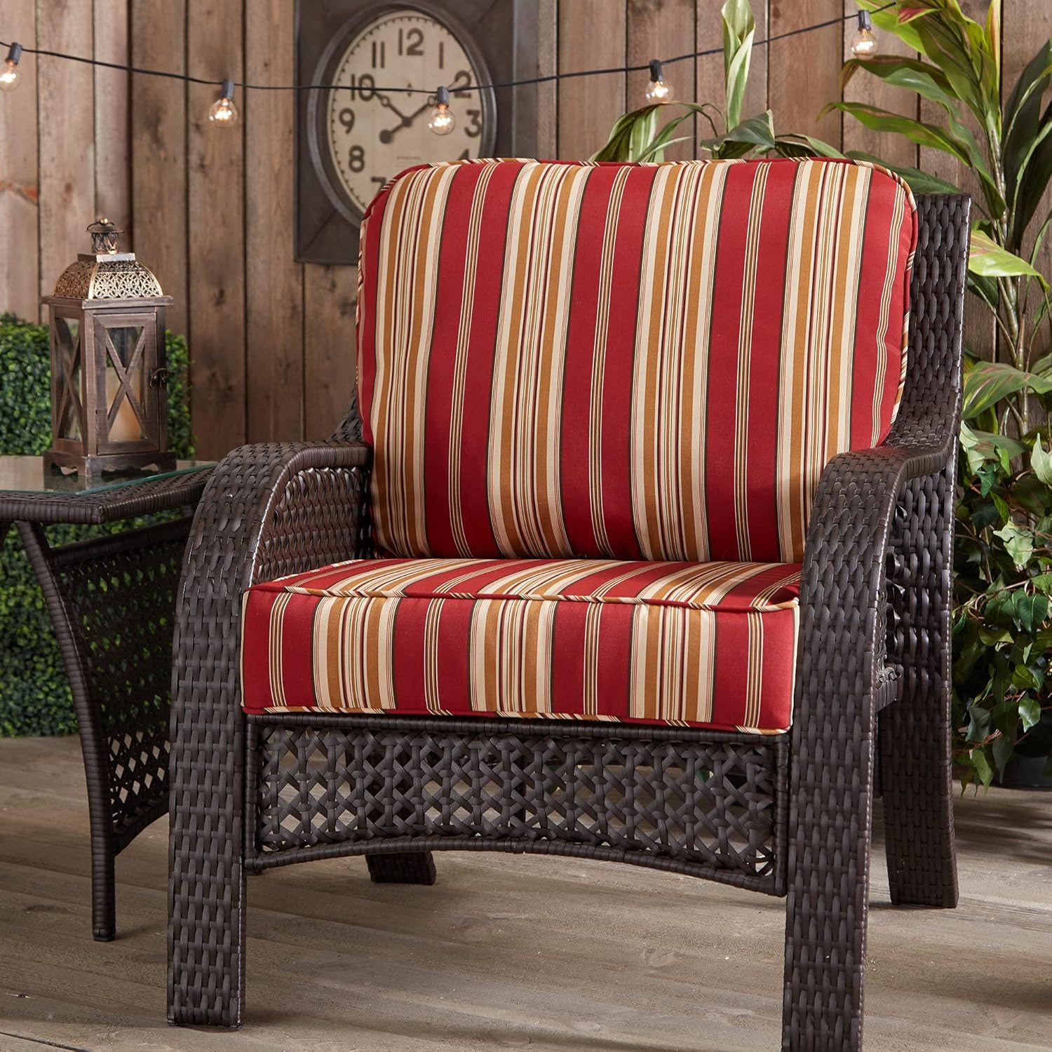 South Pine Porch Roma Stripe 2-Piece Outdoor Deep Seat Cushion Set