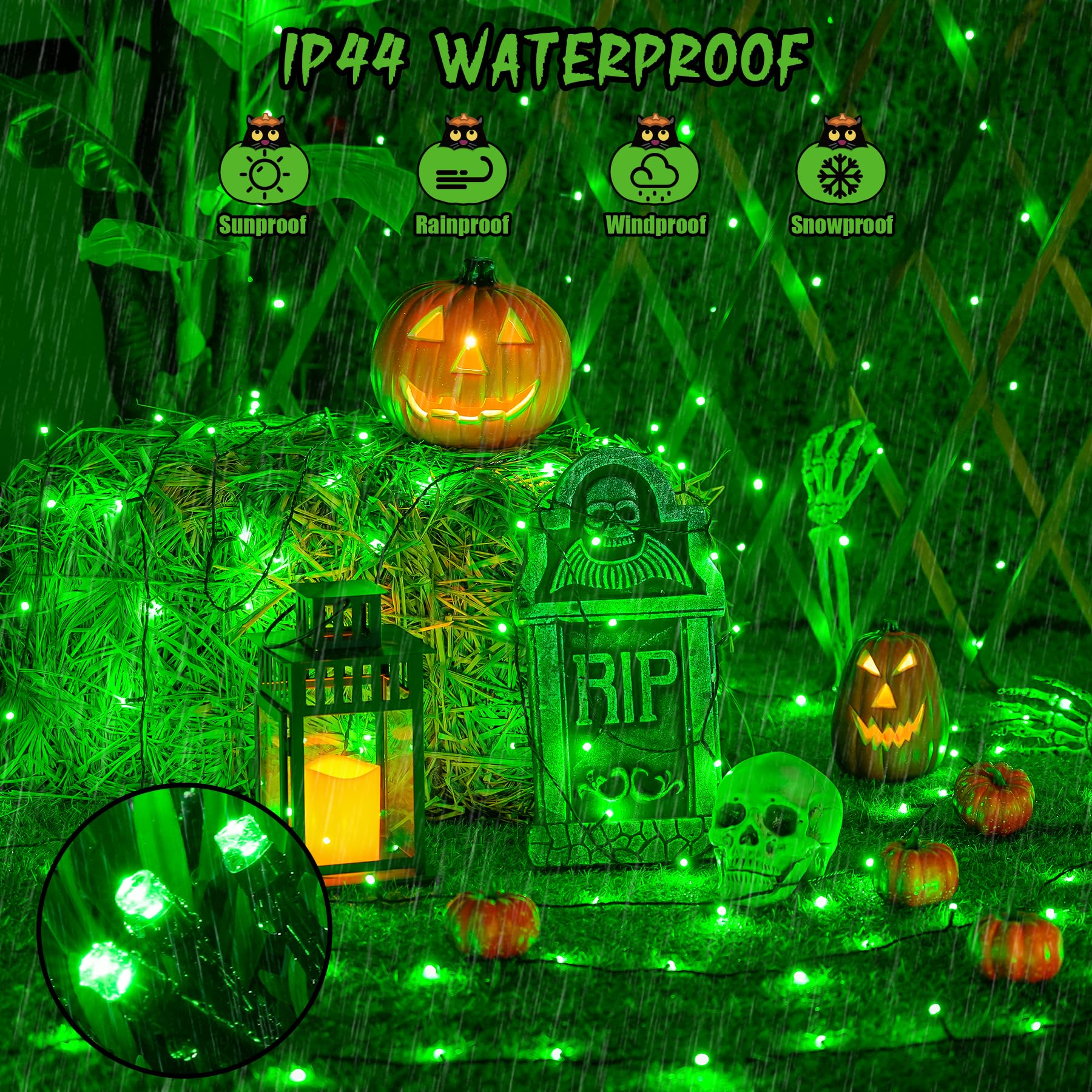Electight 131ft Solar String Lights – 2 X 66ft, 400 LEDs, 8 Modes, Waterproof For Halloween, Christmas & Outdoor Decor