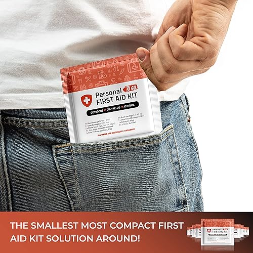Miniatura 5 de Kit de primeros auxilios portátil de tamaño de viaje, paquete surtido, perfecto para el hogar, oficina, automóvil, escuela, negocios, viajes,