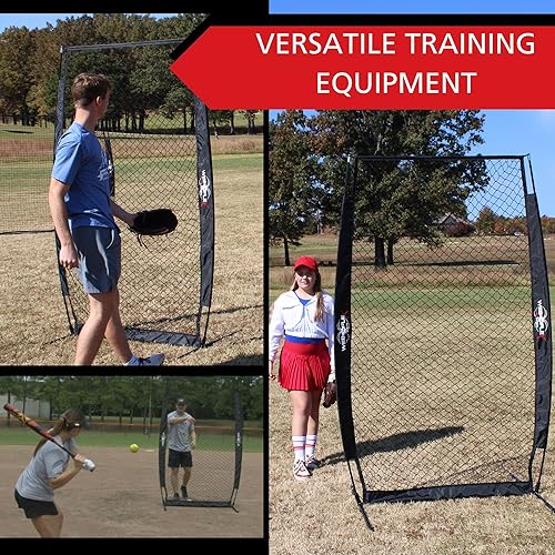 Miniatura 7 de Web Flex 7x7 ft Portable Baseball & Softball Batting Practice Screen Net, Durable Nylon & Metal Frame, Protective Batting Net for Pitching &