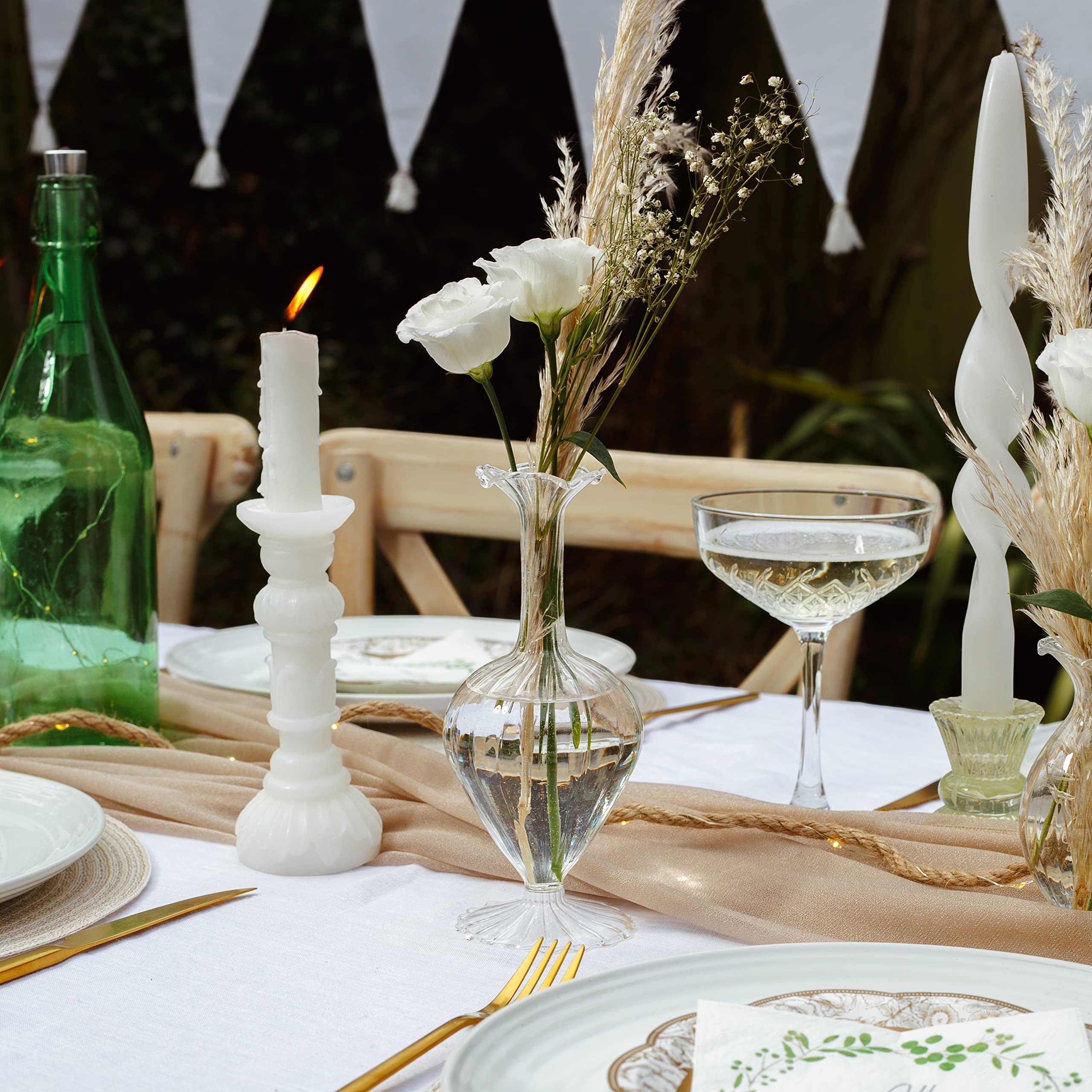 Talking Tables Glas-Budvase, Grün - Elegante Einzelstiel-Vase Für Blumen, 12 Cm, Nachhaltig