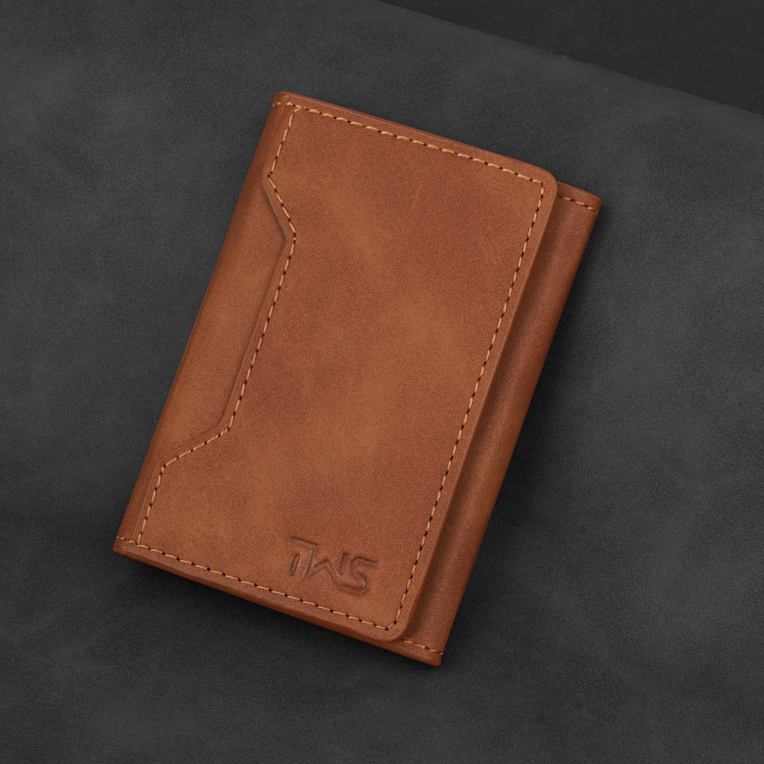The Wallet Store Magna Suede Vegan Leather Cardholder (Tan)