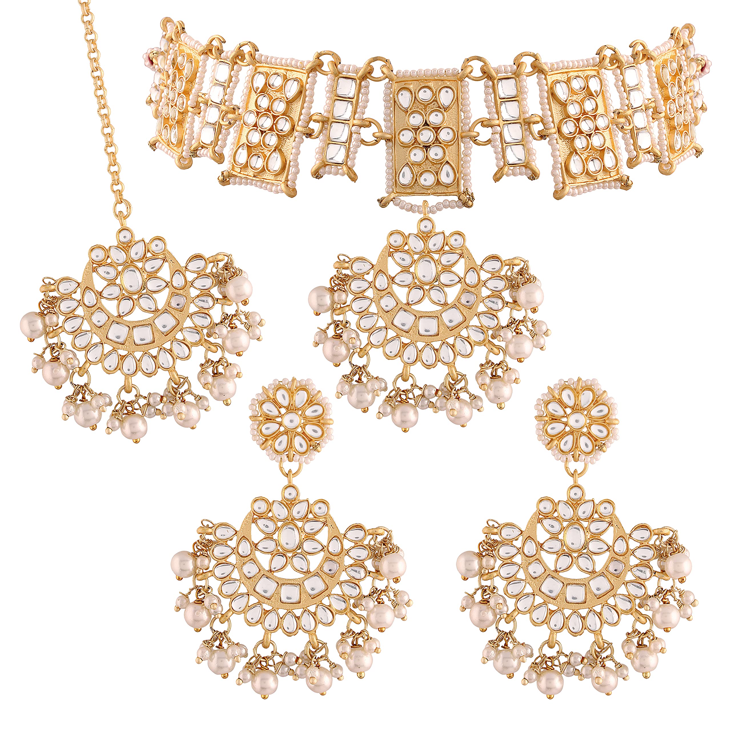 See full amazon price history chart for I Jewels Gold Plated Traditional Kundan & Pearl Studded Bridal Choker Necklace With Chandbali Earrings & Maang Tikka Jewellery Set for Women (K7098W) I Jewels Gold Plated Traditional Kundan & Pearl Studded Bridal Choker Necklace With Chandbali Earrings & Maang Tikka Jewellery Set for Women (K7098W) (B095WBWPK2) Amazon Price History, Amazon Price Tracker