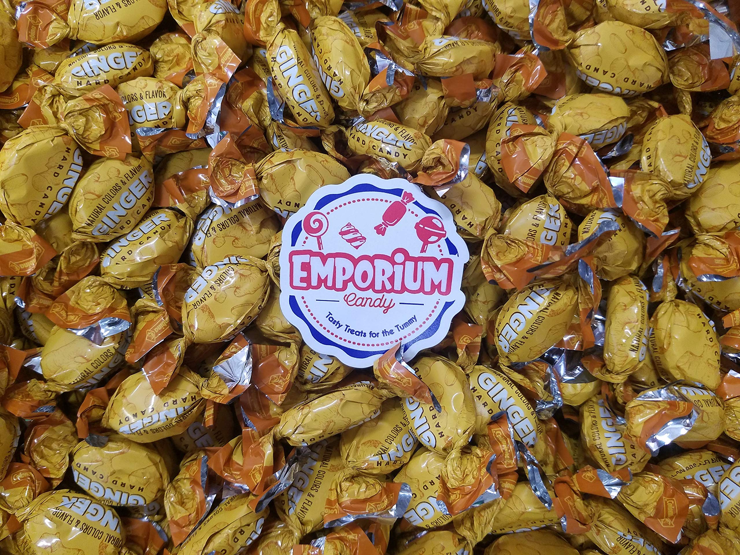 Ginger Hard Candies - 2 lbs of Individually Wrapped Fresh Sweet Ginger Bulk Candy