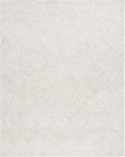 Miniatura 3 de MARTHA STEWART x SAFAVIEH Collection - Alfombra de área de 6 x 9 pies, gris y marfil, diseño geométrico, lana hecha a mano, ideal para sala de