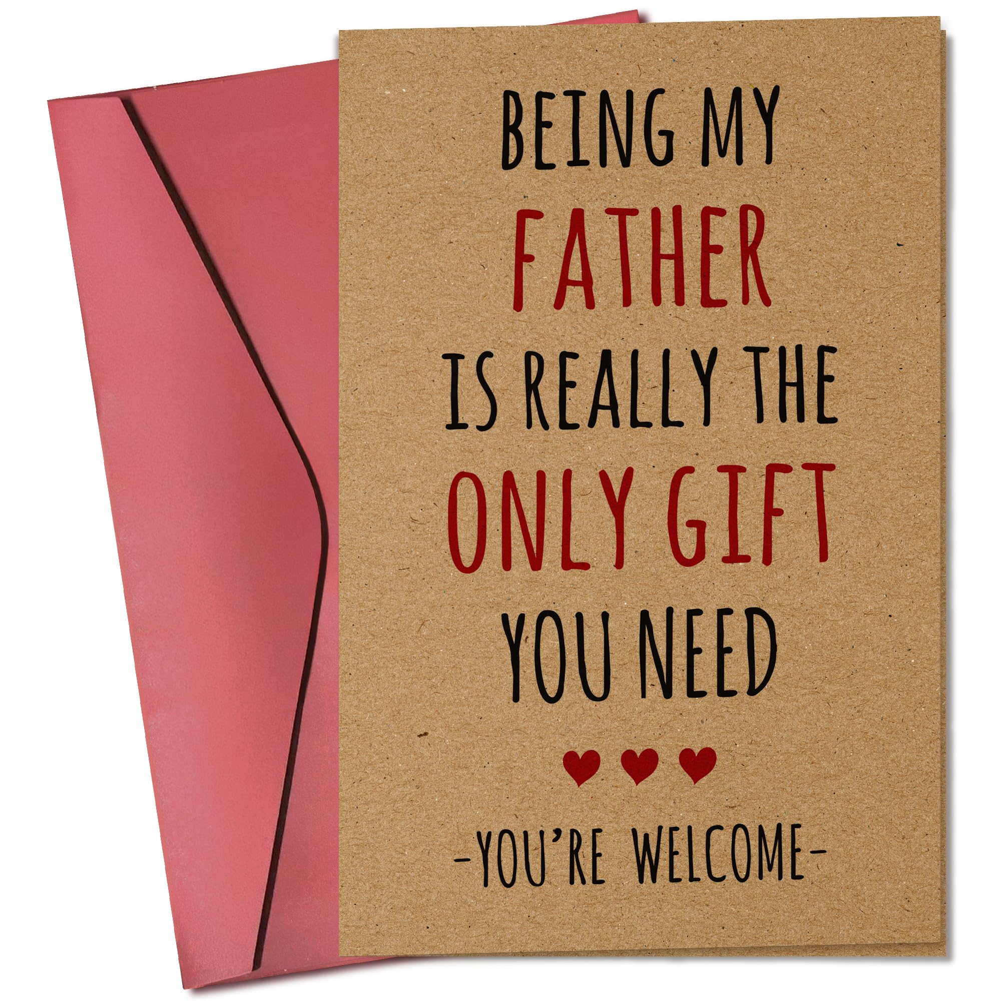 Pawzity Fathers Day Card - Funny Dad Cards for Fathers Day from Daughter, Son, Kids - Happy Humorous Birthday Cards for Dad, Daddy, Father - Single