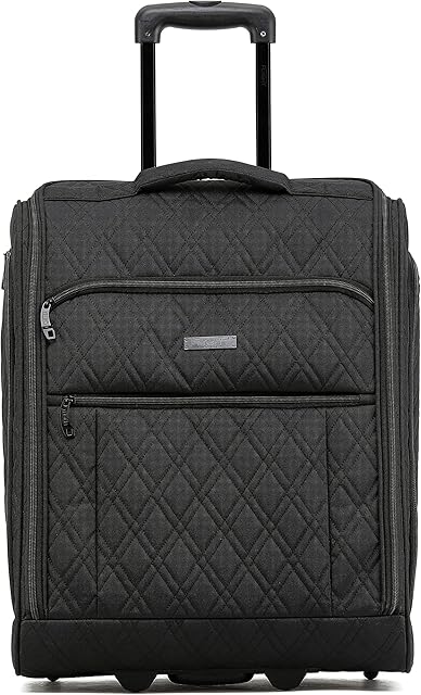 Flight Knight 56x45x25cm easyJet & British Airways Large Carry On Approved & Tested Maximum Size Hand Luggage Case - 2 Wheels - Ultra Lightweight Durable Soft Case Textile Cabin Suitcase