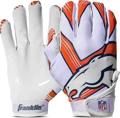 Franklin Sports NFL - Guantes de receptor de fútbol para niños con logotipos del equipo de la NFL y palma de silicona