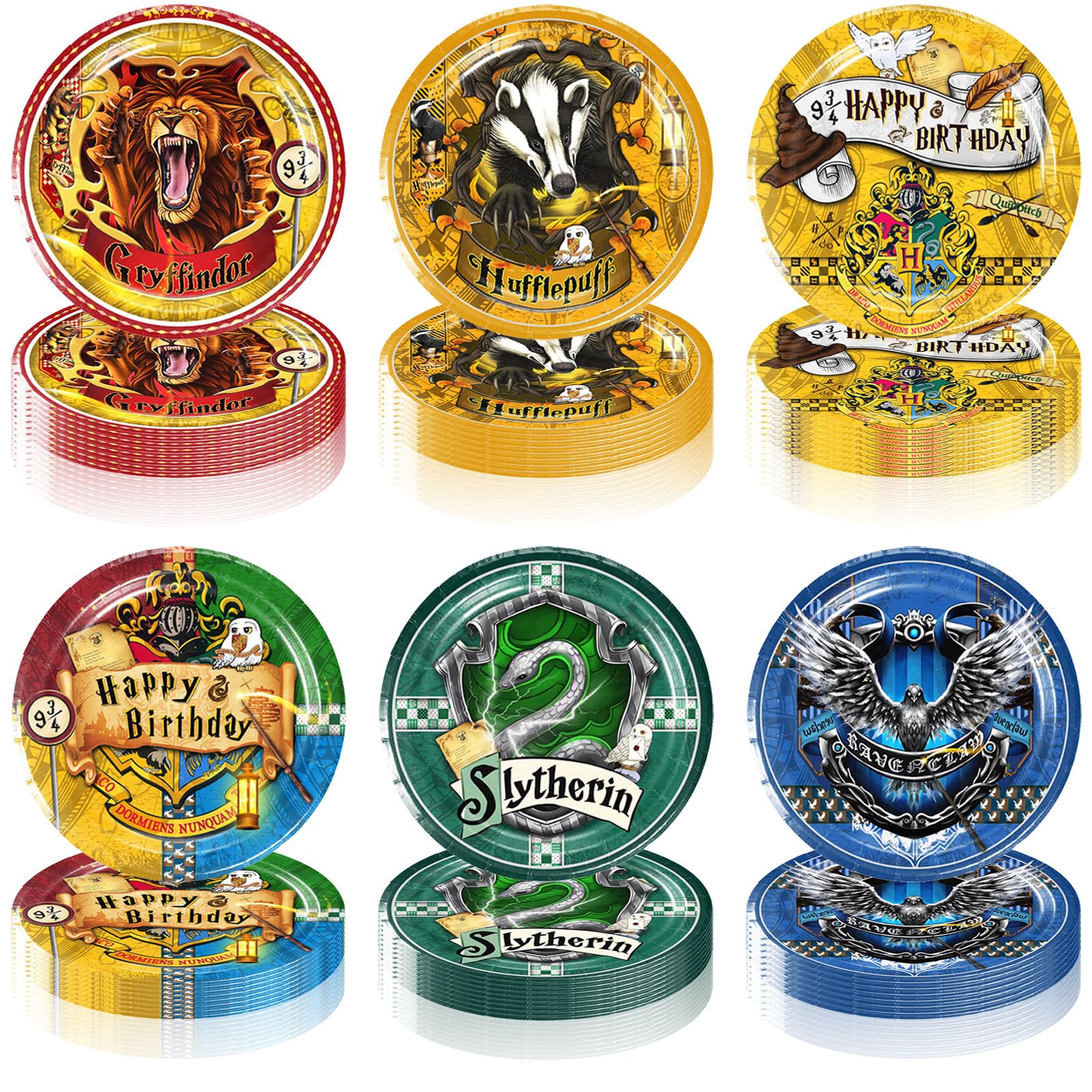 60 Pcs Magical Wizard Party Supplies 7 Inch 6 styles Magical Wizard Plates Magical Wizard Disposable Plates Magical Wizard Party Decorations for Magical Wizard School Party Favors