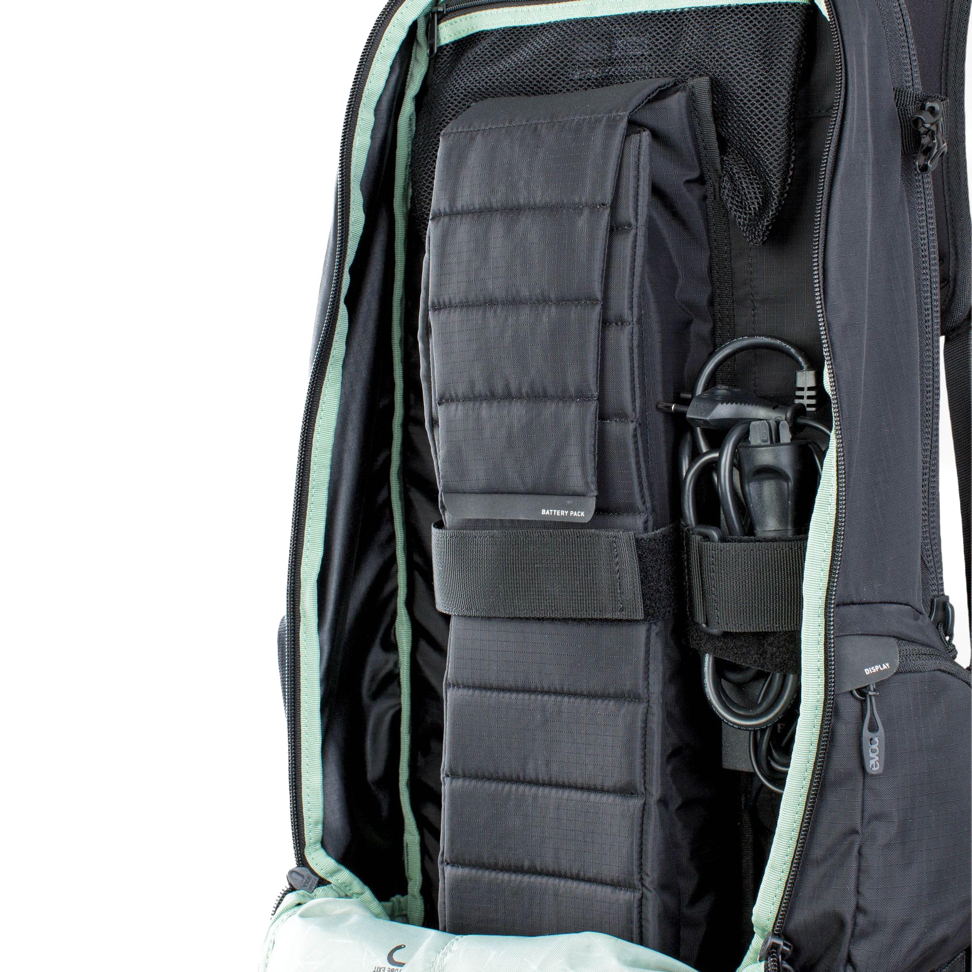 EVOC Fr Trail E-ride sac à dos protecteur pour e-mountain bikes (compartiment batterie séparé, LITESHIELD BACK PROTECTOR, LITESHIELD SYSTEM AIR ventilation) Mixte (lot de 1)