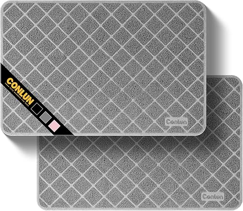 Miniatura 9 de Tapete de arena para gatos, 24 x 17 pulgadas, malla de PVC duradera de alta calidad con control de dispersión, antideslizante, menos desperdicio,