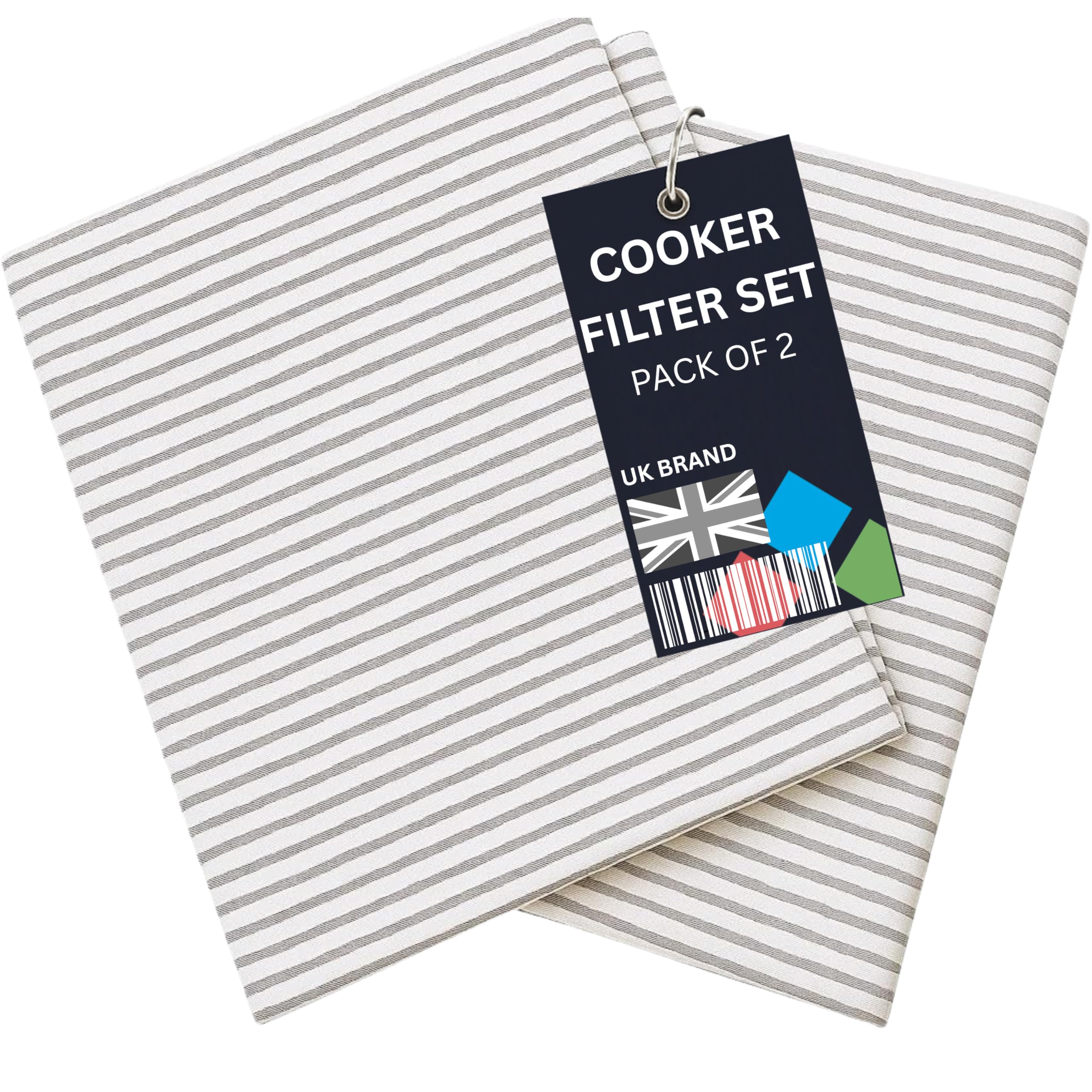 Grease Cooker Hood Filters, Pack of 2, Cut to Size, Vent Filters for All Cooker Hoods & Extractor Fans, Universal Cooker Hood Fan Filters, Kitchen Extractor