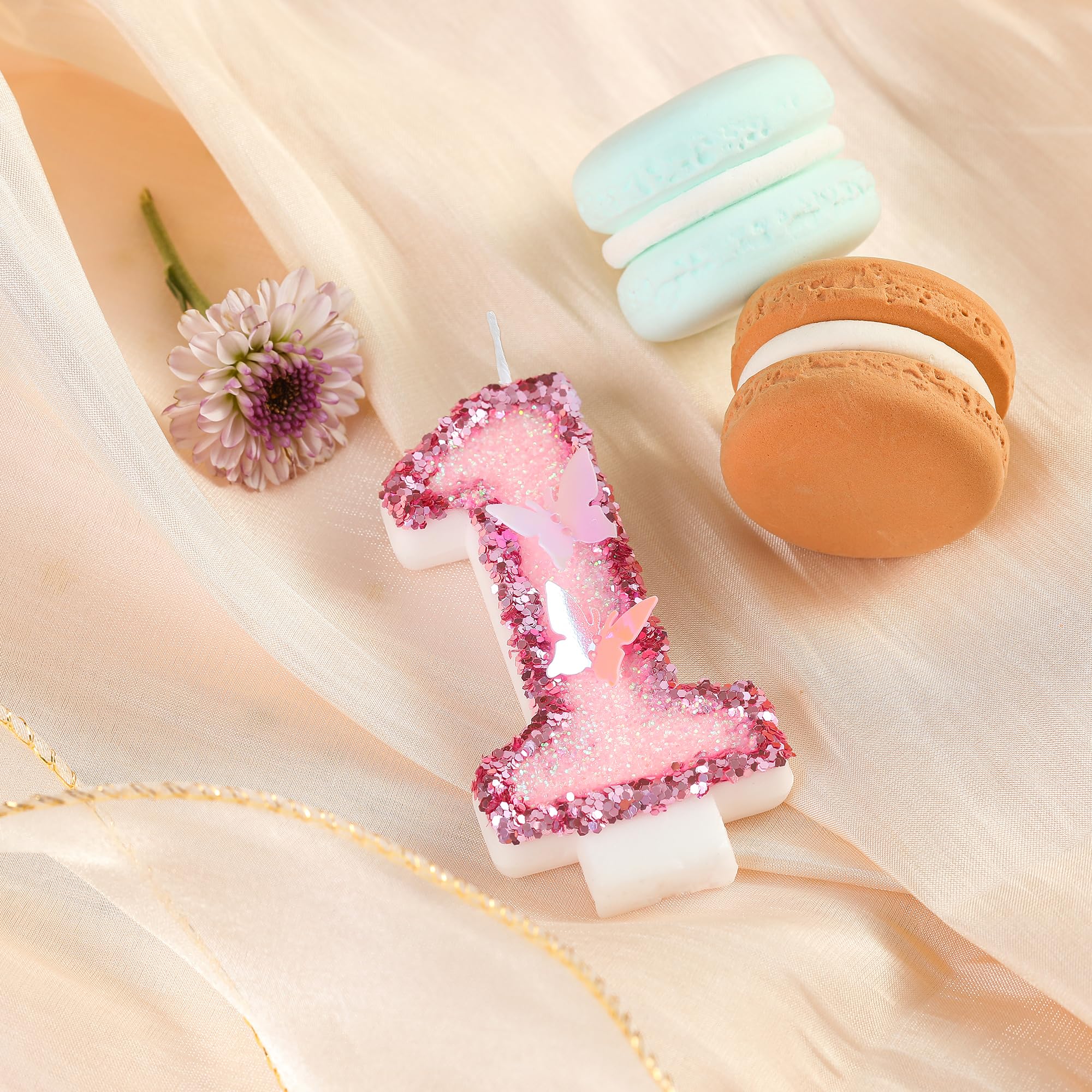 PHD CAKE Number 1 Pink Butterfly Birthday Candles, Butterfly Themed Number Candles, Cake Number Candles, Party Celebration