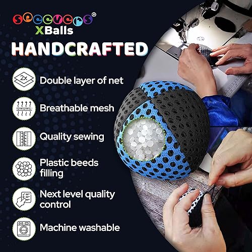 Miniatura 4 de speevers Juego de 3 pelotas de malabarismo para principiantes y profesionales, 14 colores disponibles, 2 capas de red y estuche de transporte, bolas