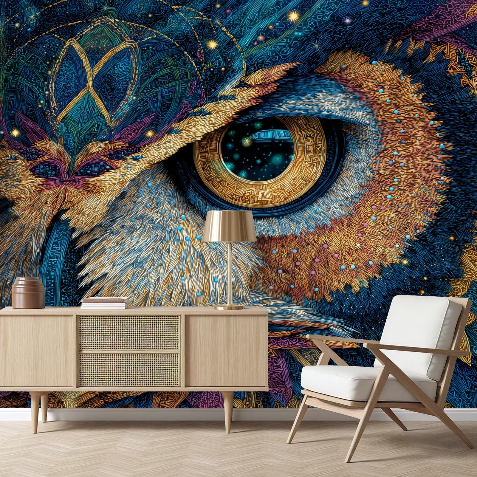 Papier peint animal forêt fantaisie pour chambre enfant et salon lumineux