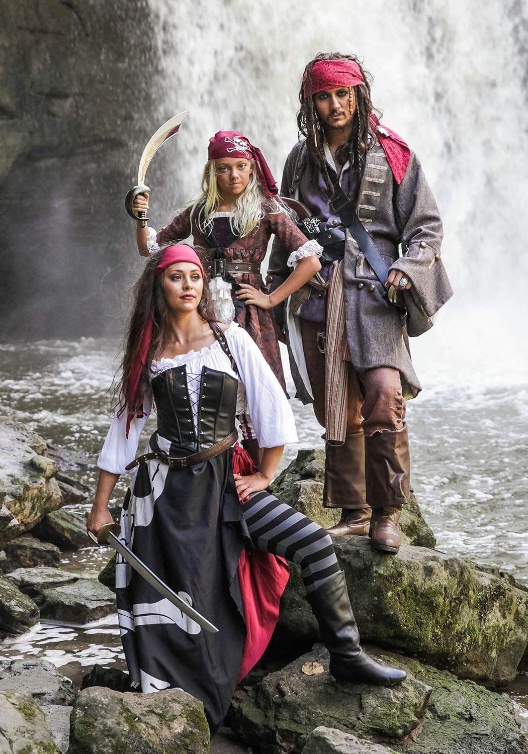 Girl's Brown Coat Pirate Costume - Image 5