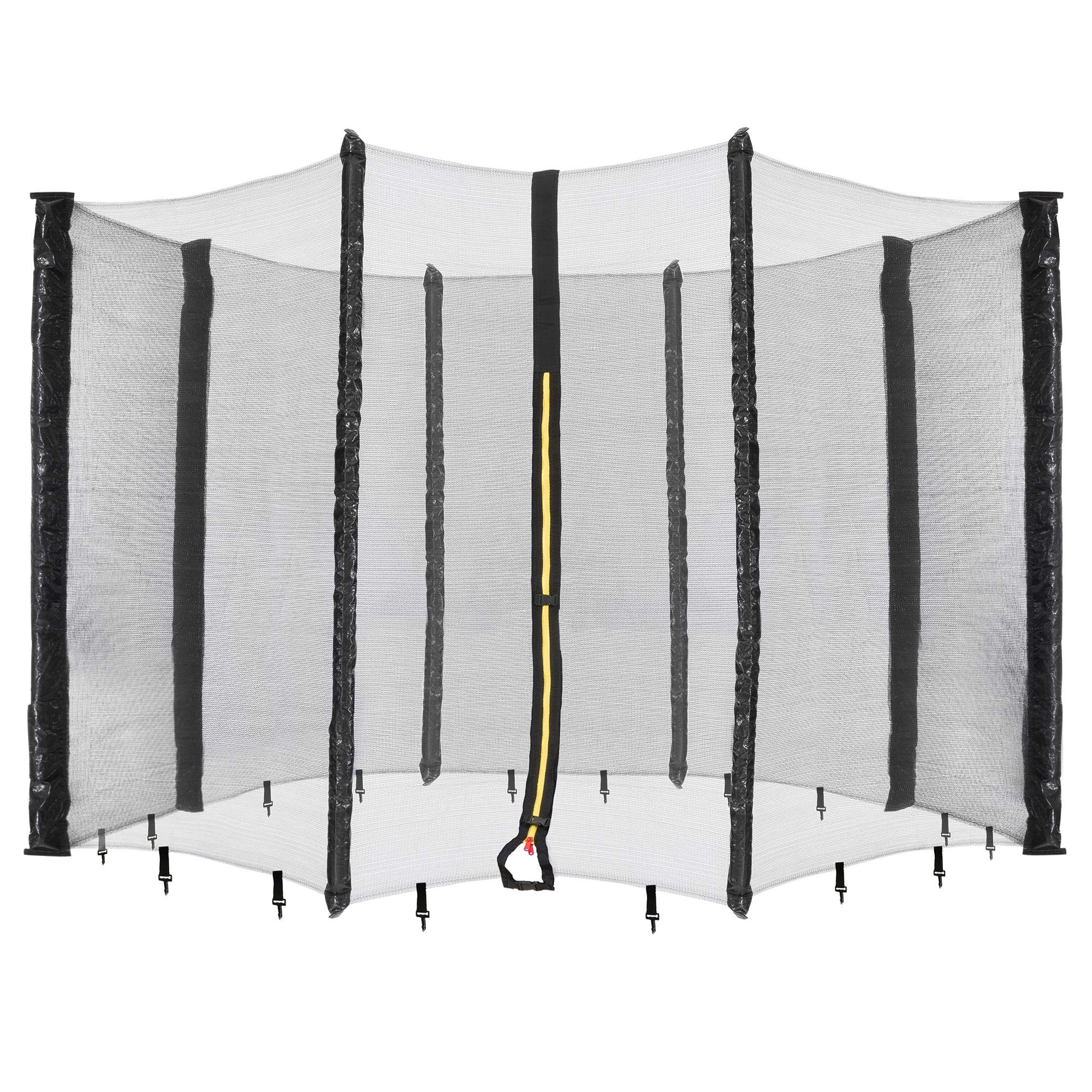Arebos Siatka zabezpieczająca do trampoliny | Ø 305 cm | 8 drążków | odporna na działanie promieni UV, warunki atmosferyczne, gęsto oczka, zamykana