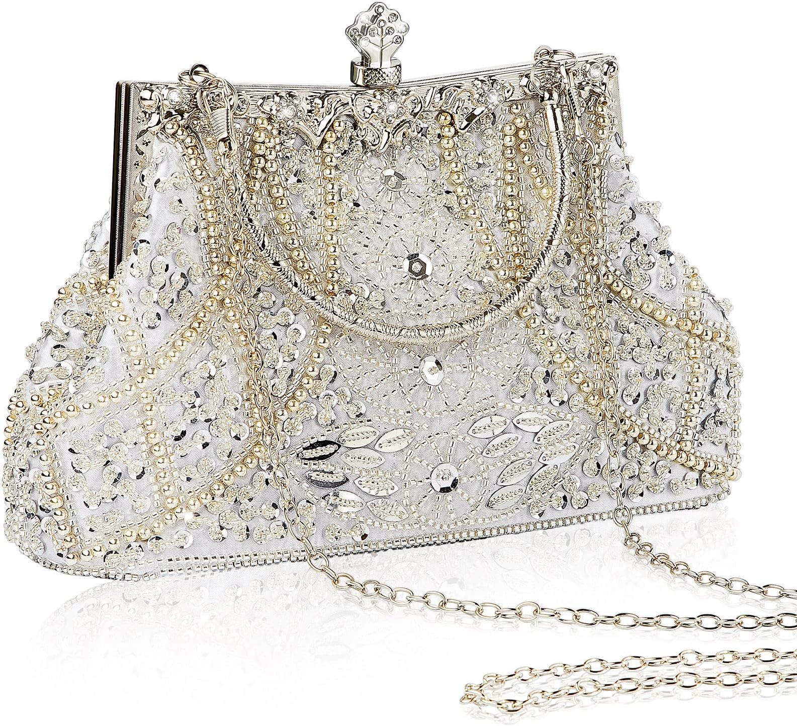 1920s Beaded Clutch Evening Bag for Women Wedding Party