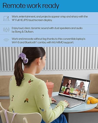 Miniatura 3 de HP Pavilion x360 - Computadora portátil convertible, pantalla táctil Full HD de 14 pulgadas, procesador Intel Core de 12 generación, gráficos Intel