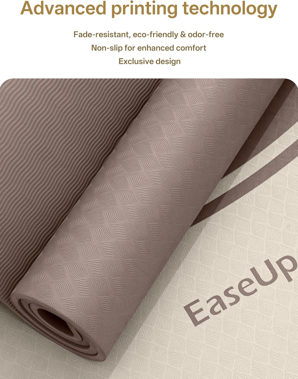 EaseUp Extra Thick Yoga Mat -2/5 inch (10MM), 72.8x31.5" Extra Long-Wide, Professional TPE Non-slip yoga mats for Yoga,Exercise, Workout,Pilates and Fitness, with strap