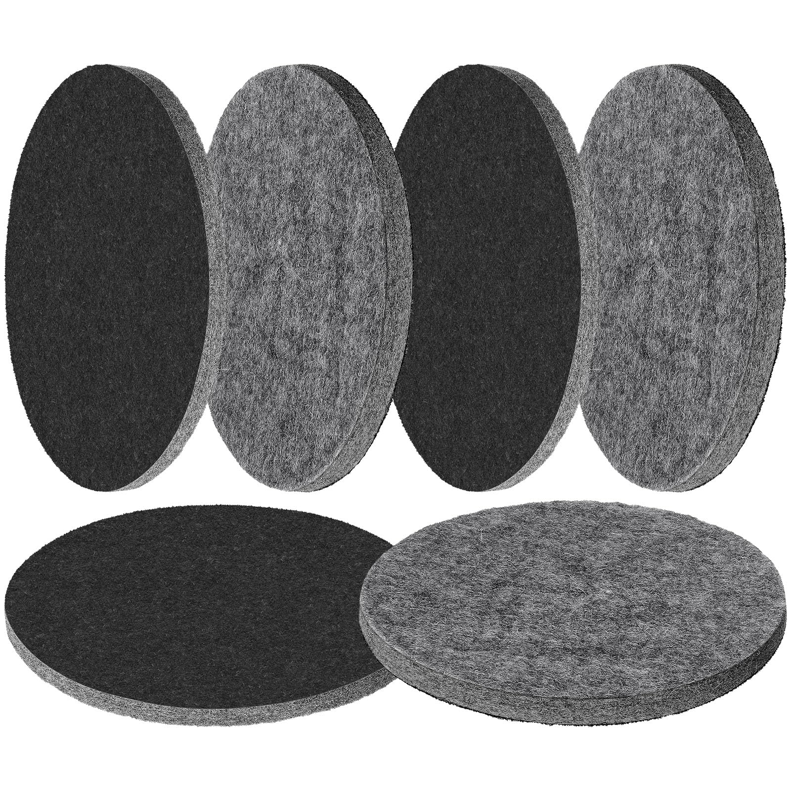 6 Pieces Polishing Felt 125mm, for Bosch Orbital Sander-Polishing Pad Black